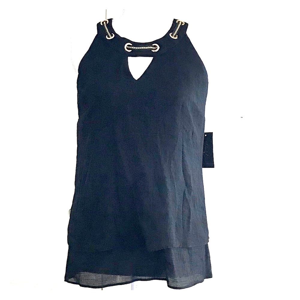 NWT Thalia Sodi deep black halter blouse